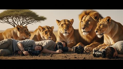 Lions Save Photographers in African Savanna