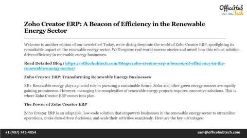 Zoho Creator ERP- A Beacon of Efficiency in the Renewable Energy Sector.mp4