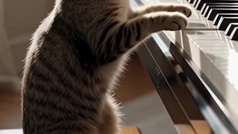 Tiny Kitty Plays Piano Like a Pro 🐱🎹 #Shorts