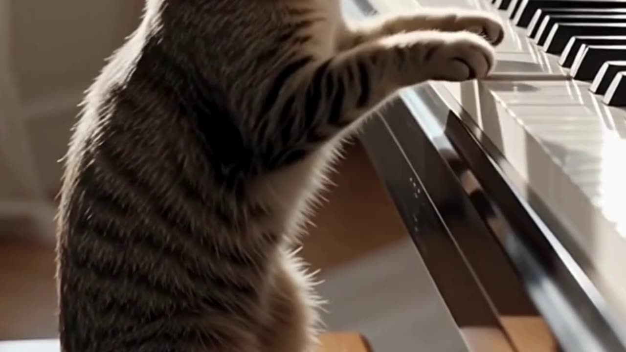 Tiny Kitty Plays Piano Like a Pro 🐱🎹 #Shorts
