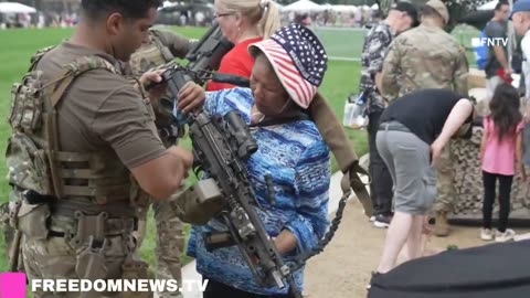 It's getting started in D.C. as attendees are posing with weapons and tanks ahead of the parade.
