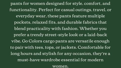 Cargo Pants for Women – Stylish, Functional, and Perfect for Every Occasion