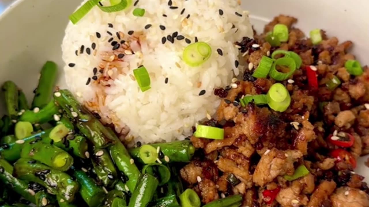 20min sesame ground chicken 🍗 quick & easy high p