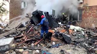 Crews search rubble after Ukraine says Russian strikes hit Kyiv