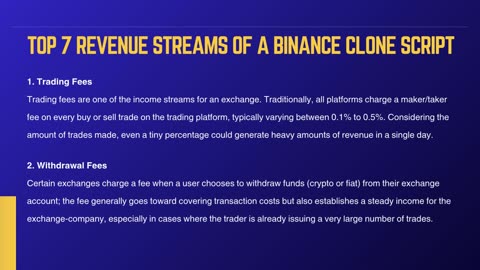 Top 7 Revenue Streams of a Binance Clone Script