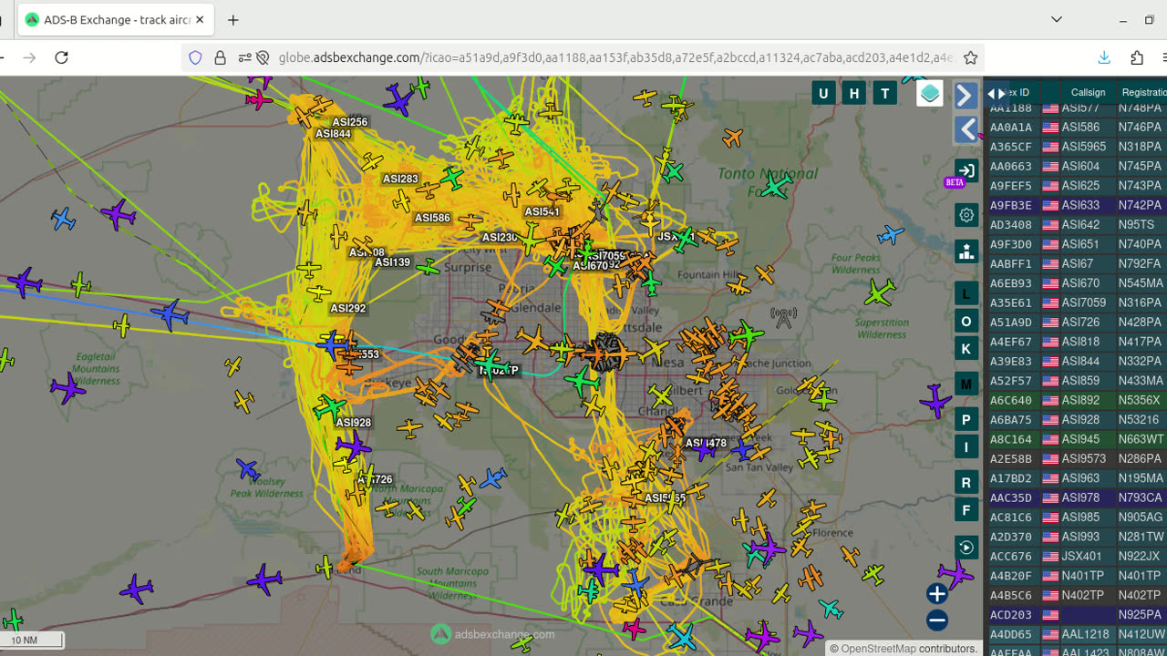 More Utah Lizard 88 airplane activity over Phoenix AZ on Nov 7th 2025 - no audio -