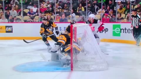 Penguins G Tristan Jarry crazy pair of saves.