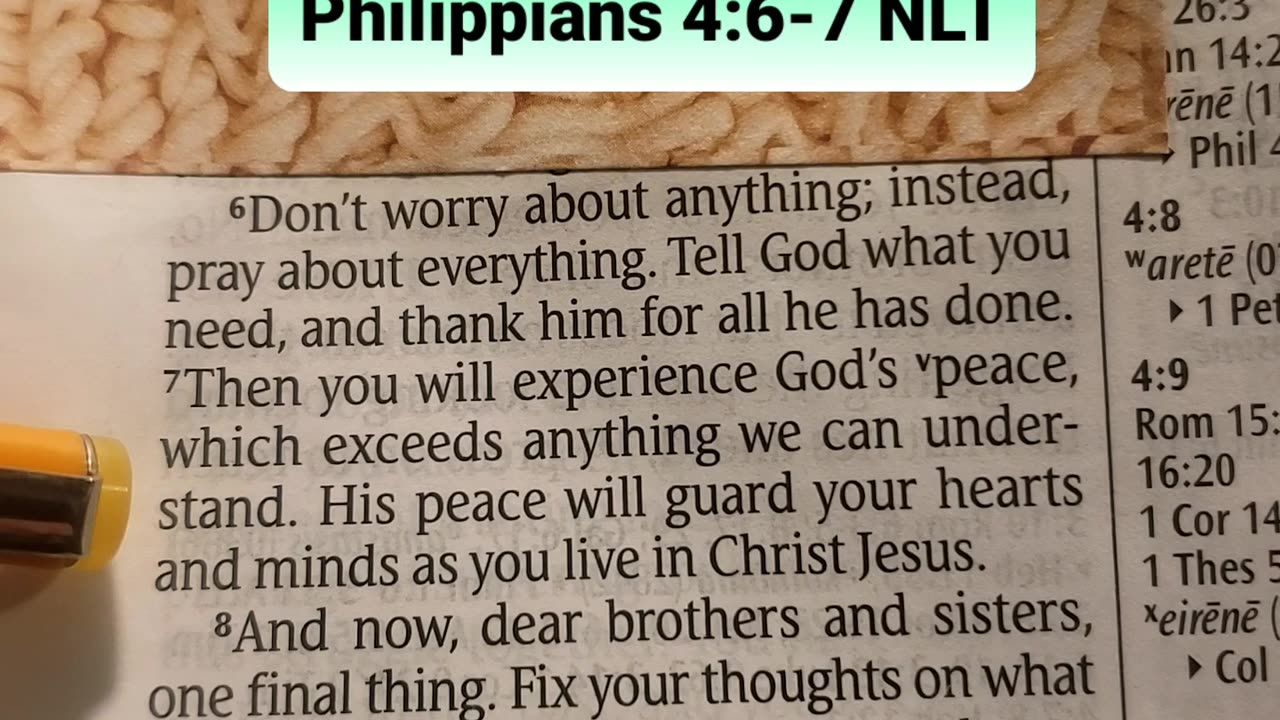 Don’t worry about anything; instead, pray about everything. Tell God what you need,