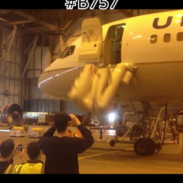 Watch How United #B757 Escape Slide Hangar Test Went #Aviation #Fly #AeroArduino