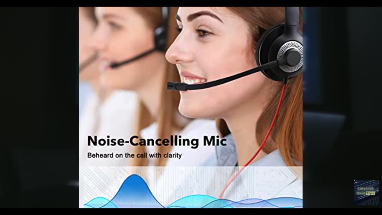 JIAMQISHI USB Headset with Microphone for PC, On-Ear Computer Laptop Headphones