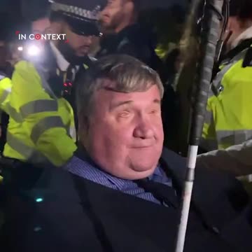 Mike Higgins, a blind disabled man, has been arrested again under the TERRORISM ACT. This time for holding a sign reading, "I oppose genocide. I support Palestine Action."