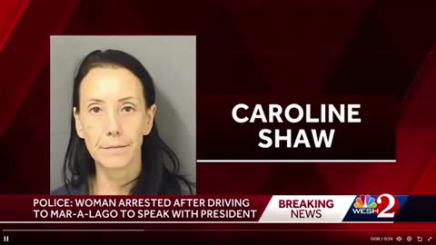 Caroline Shaw, 49 tuổi, đã bị bắt sau khi bà đến cổng Mar-a-Lago...