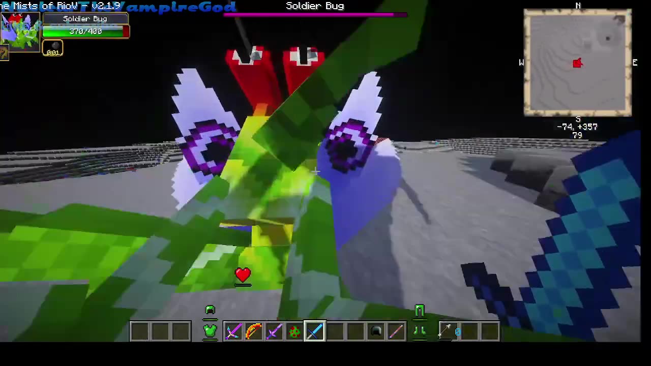 Minecraft Mob battle nuclear vs lunar bug