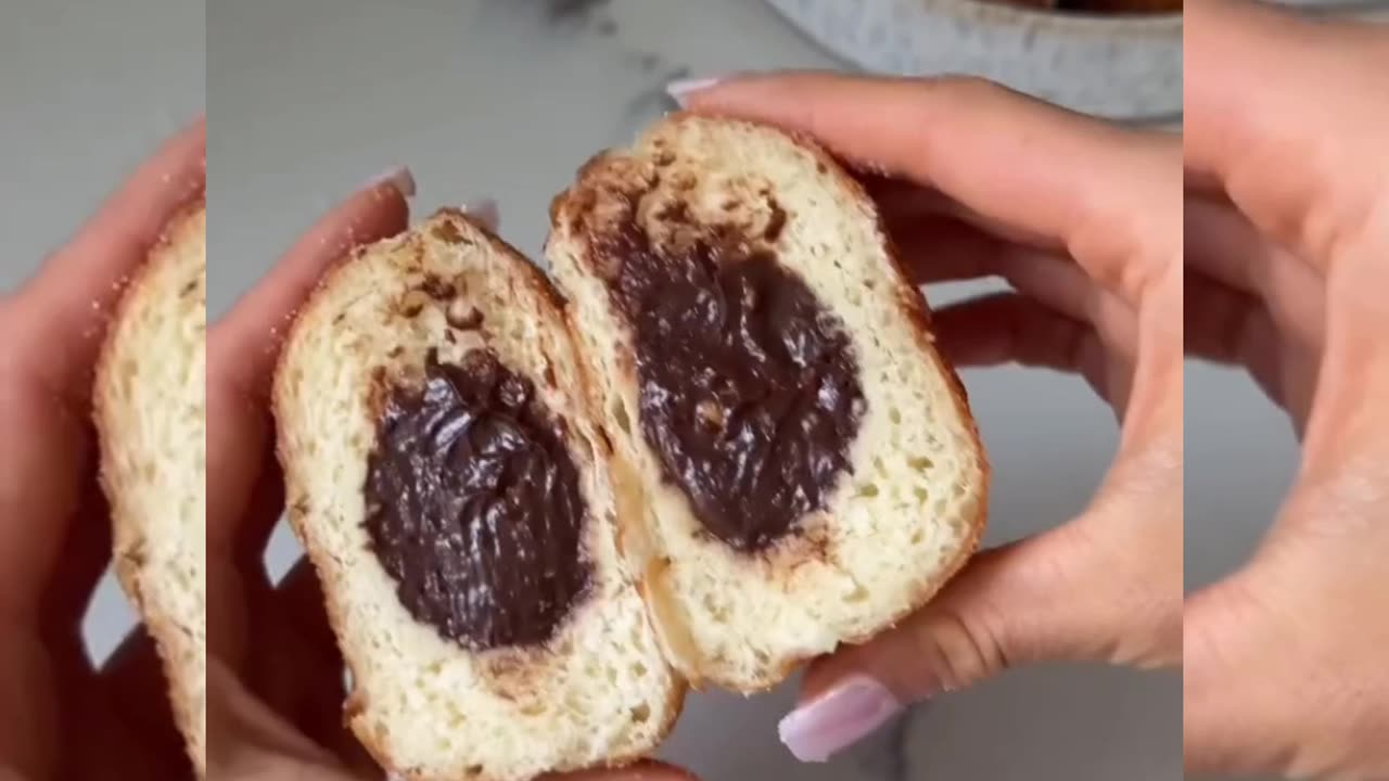Donut filled with hazelnut cream