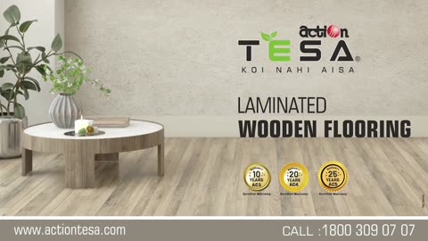 Premium Laminated Wooden Flooring by Action: Durable & Stylish.