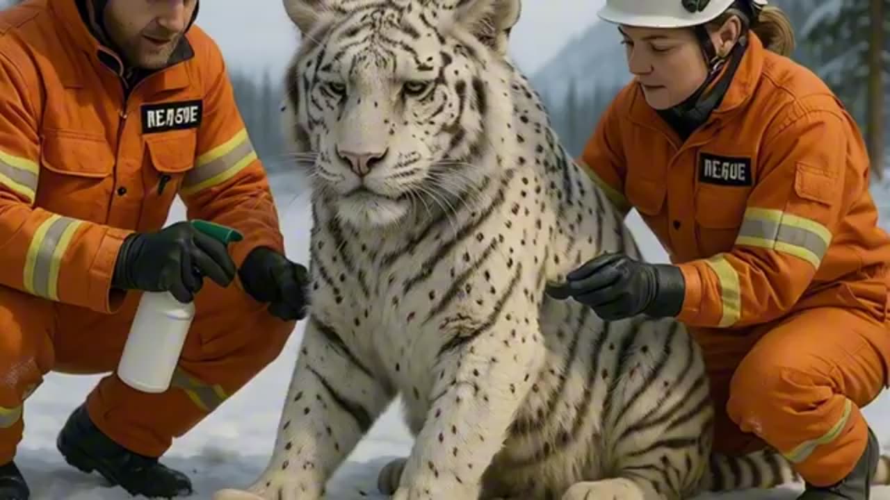 Rescue Team Saves Majestic White Tiger from Danger 🐅