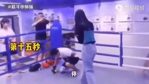 😱🥊 Male Beginner Challenges Female Boxer to a Match | Liver Shot KO! | FCN