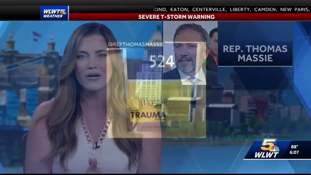 NKY Rep. Thomas Massie hospitalized following accident with fence post driver