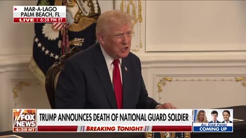 BREAKING_ Trump announces death of National Guard soldier