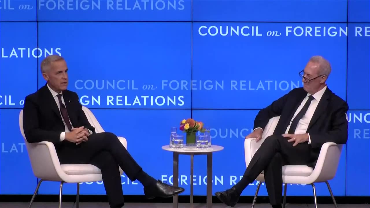 Mark Carney Parroting UN 2030 Talking Points / Talking DUAL USE A.I. Budgets At Council of Foreign Relations Sept 22, 2025