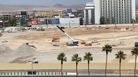 Tropicana Hotel and Casino transformed into a 'Richard Scary' type scene with big machines