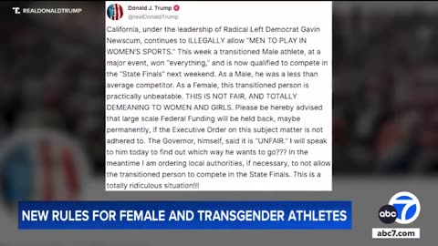 Protesters gather as transgender student-athlete competes in track-and-field finals amid controversy