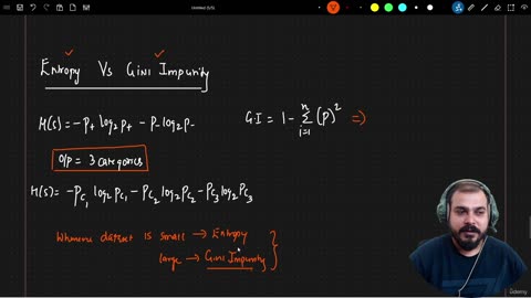 31.4 Entropy vs Gini impurity Krish Naik ML