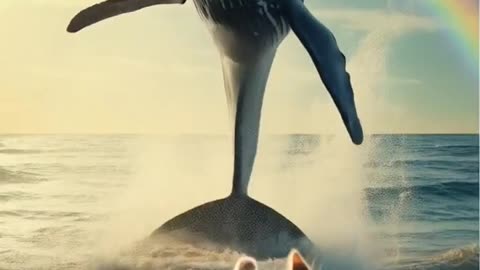 🐱 Hero Cat Helps Remove Barnacles from a Whale! 🌊❤️ - 2k