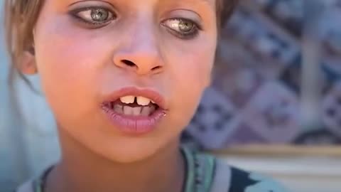 A CUTE DAUGHTER FROM GAZA SAYS SHE HAS NOT TAKEN MEAL FOR A LONG TIME