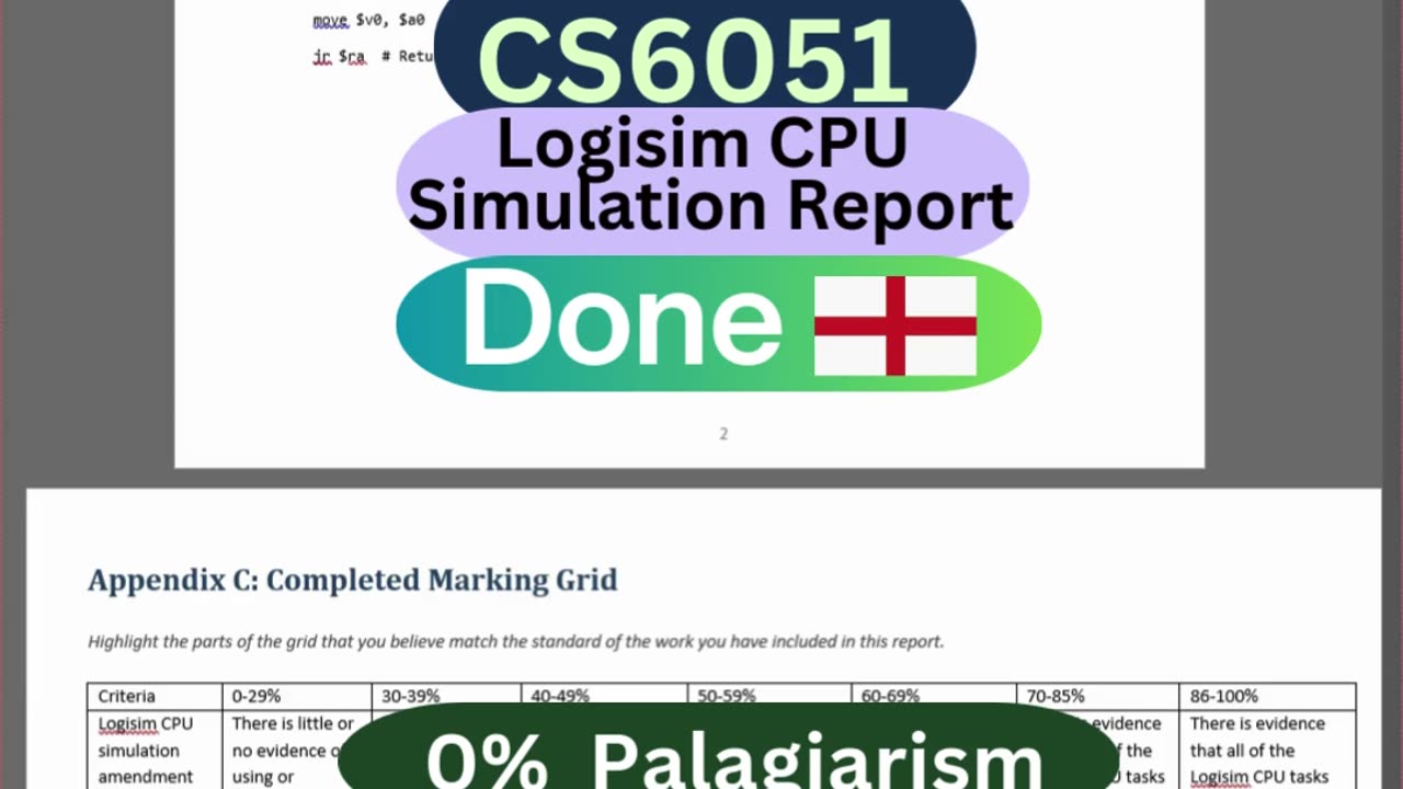 Student Work (Report) | CS6051 System Design Report Logisim & MIPS Simulation Reels | MMU Manchester