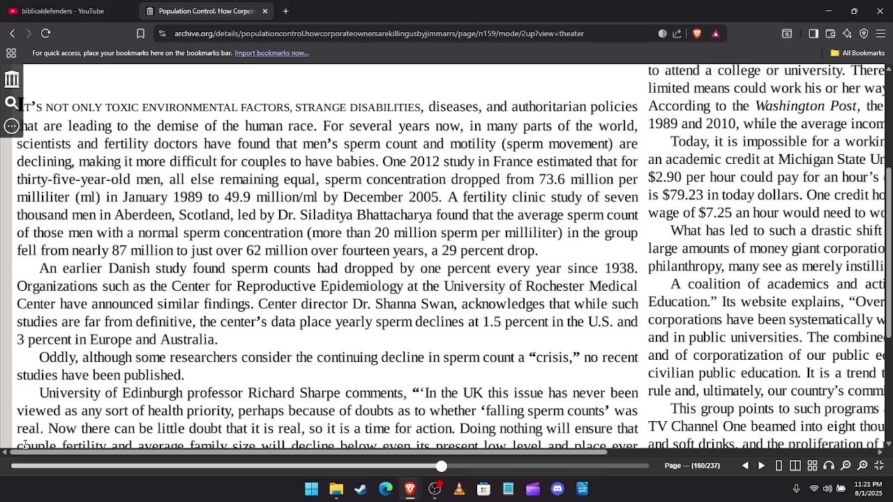 "POPULATION CONTROL" BY JIM MARRS: DEATH OF THE SPECIES (SPERM COUNT)
