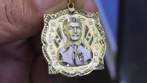 Real 10K Gold Jesús Malverde Pendant
