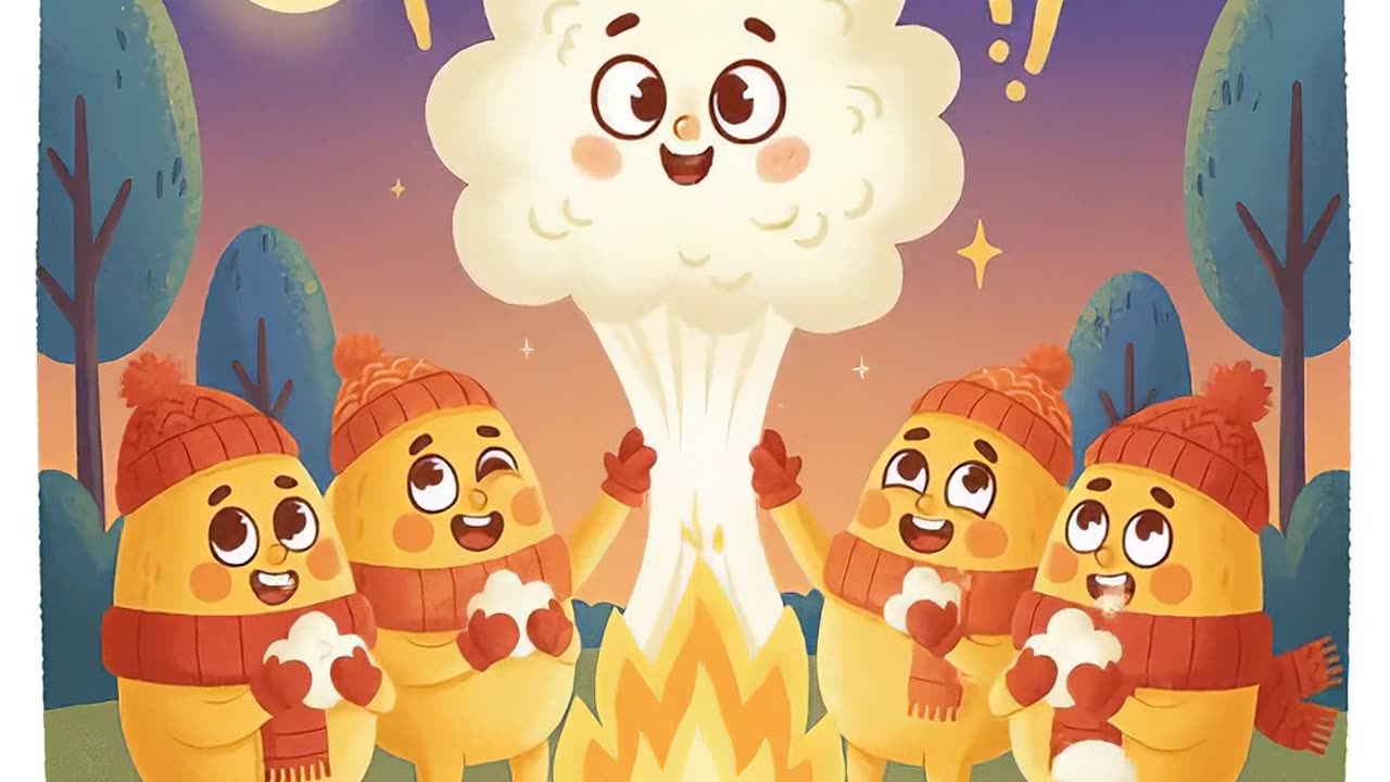 five cartoon corn