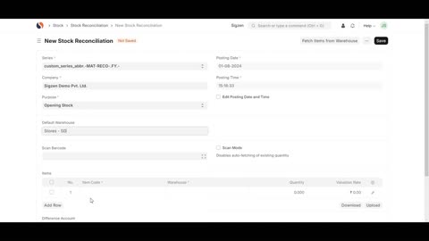 SigzenERP - Opening Stock Balance & Reconciliation Mastery