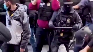 Large crowd of keffiyeh wearing Leftist Morons attack Ice