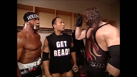 WWE SmackDown 3⧸28⧸2002 Hulk Hogan, The Rock, and Kane Backstage