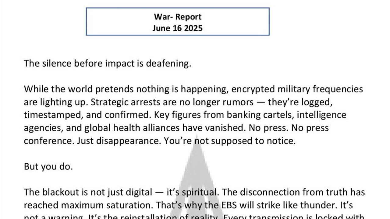 WAR REPORT - JUNE 16 2025 - THE SILENCE BEFORE IMPACT IS DEAFENING