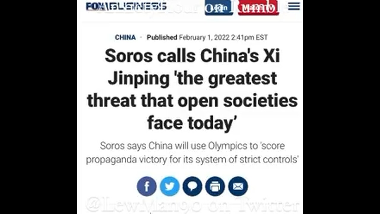 Soros Doesn’t Like China Anymore…