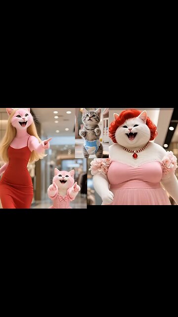 Cats fighting waman for