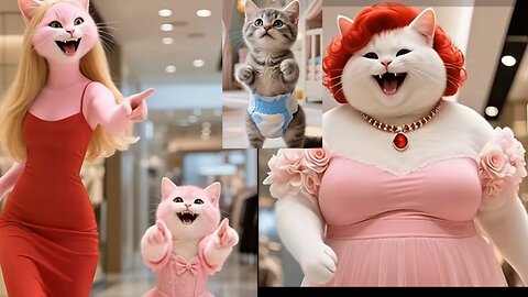 Cats fighting waman for