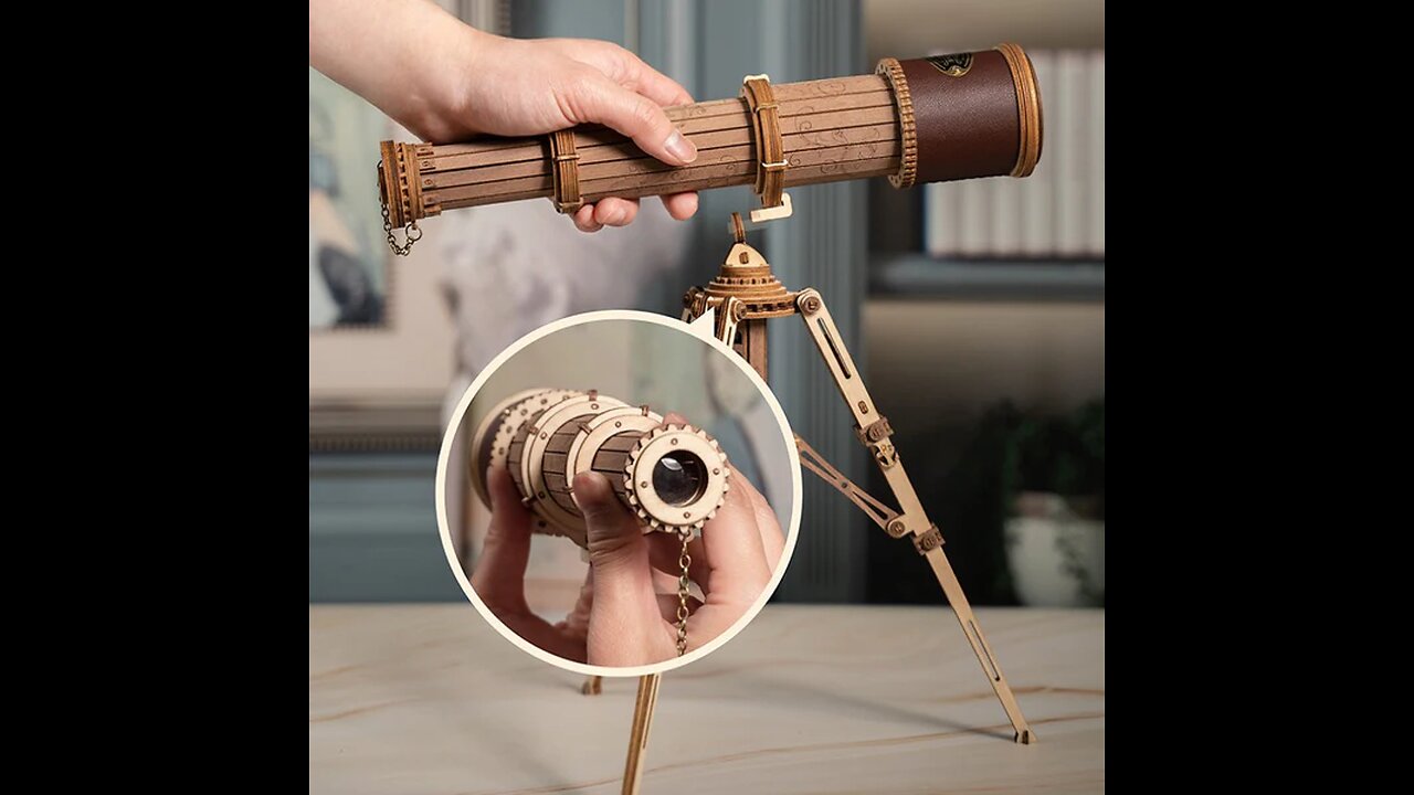 DIY Handmade Wooden Single-Tube Telescope