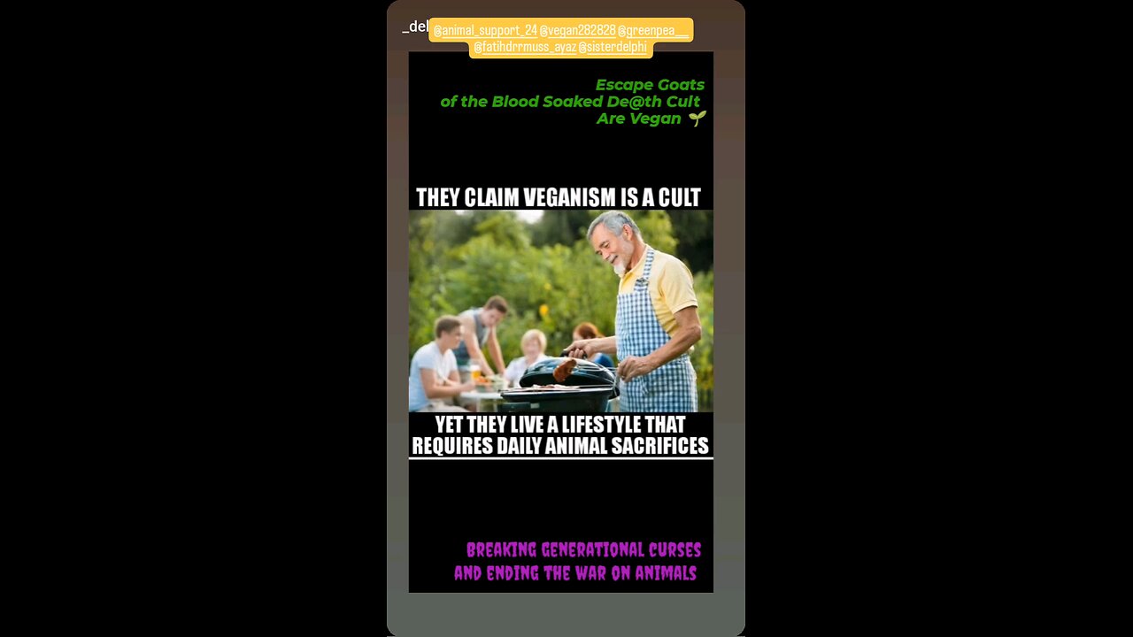 Escape the De@th Cult -Go Vegan 🌱