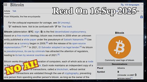 Bitcoin (No AI) - 16 September 2025