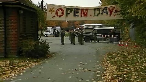 Mr Bean has fun shouting orders at some army personnel!