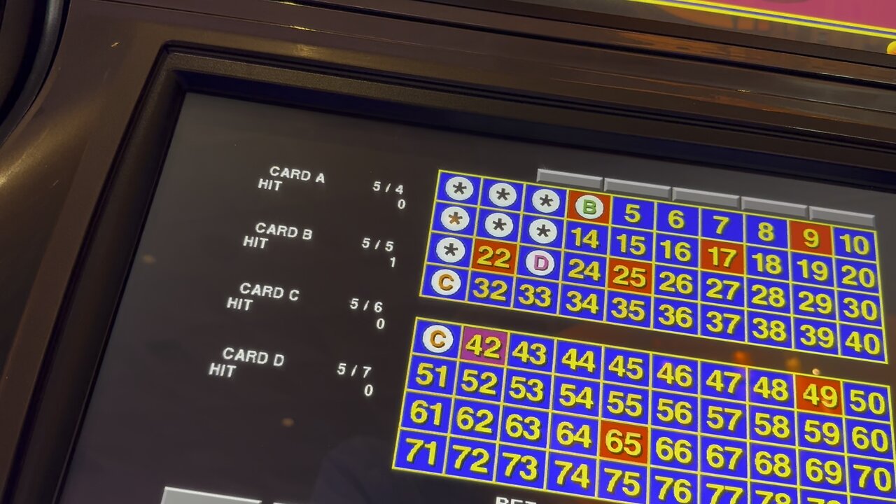 Keno in Las Vegas. $500 juakpot