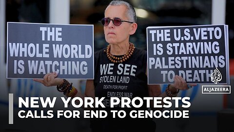 Protesters in New York demand UN action to end genocide in Gaza amid ongoing war