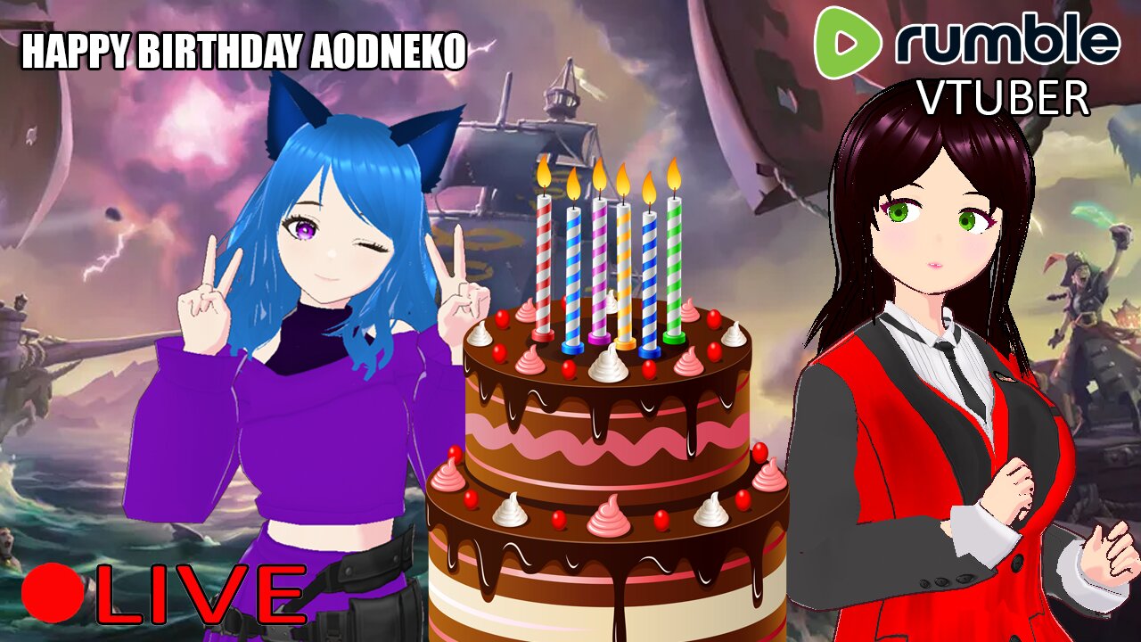 (VTUBER) - Playing games with AODNeko for her Birthday - RUMBLE