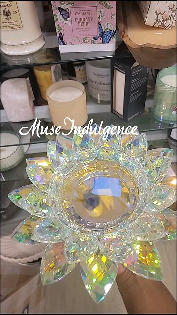 Blossoming Flower Shimmering Glass Candle Holder | Mar23