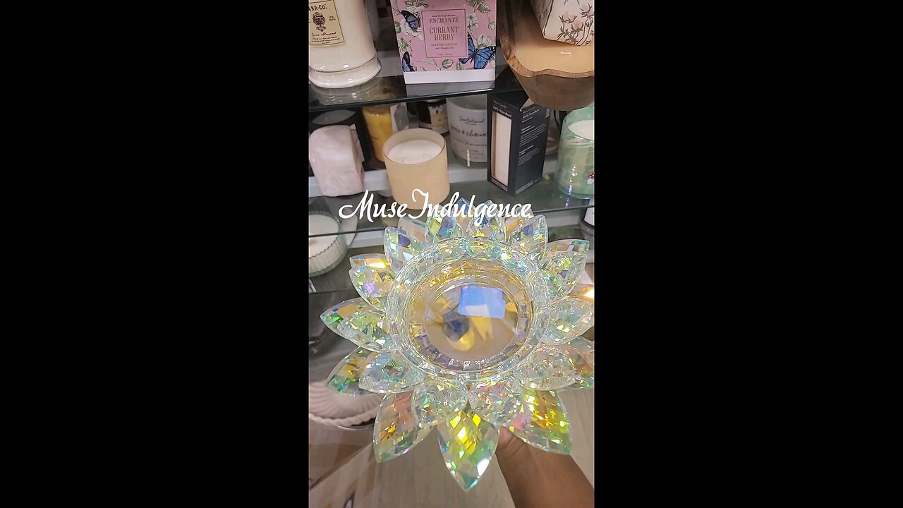 Blossoming Flower Shimmering Glass Candle Holder | Mar23