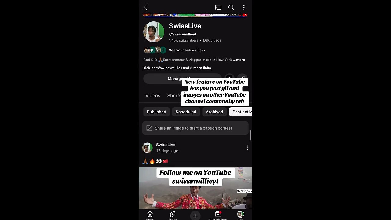 YouTube.com/swissvmillieyt you know what to do follow me family